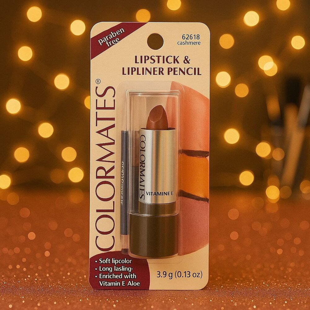 Colormates Lipstick Lipliner Pencil Set Cashmere Paraben Free Vitamin E Aloe New